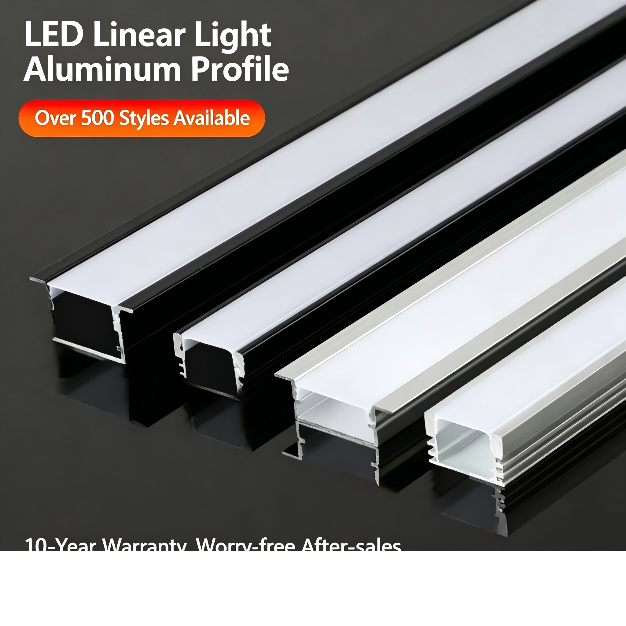 Premium Black LED Linear Light Aluminum Profiles Launch for Modern Interior Lighting